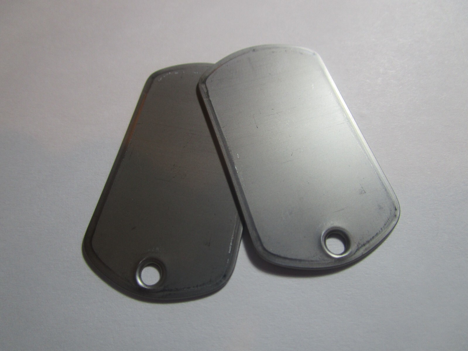 2 NEW Military Stainless Steel Blank Dog Tags Free Shipping