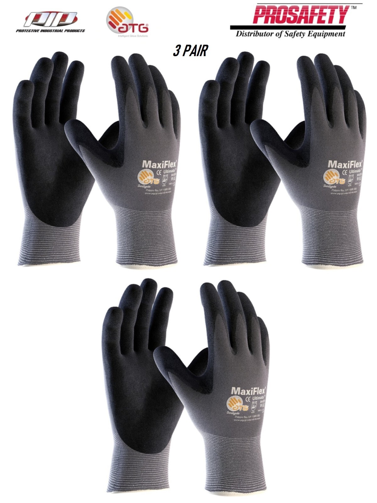 34-874 MaxiFlex Ultimate Micro Foam Nitrile Grip Coated PROTECTIVE WORK GLOVES
