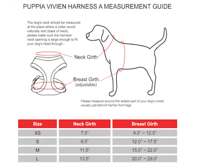 Puppia Dog Harness Purple Gingham M No Choke Over Head Breathable Mesh Medium