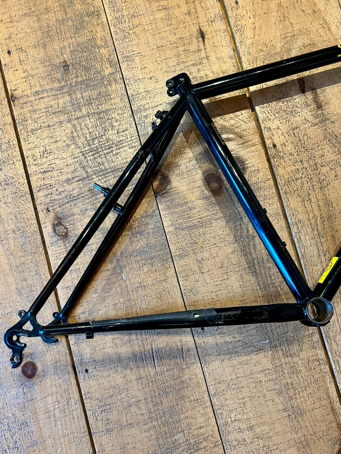 Vintage 90s Specialized Hard Rock 18.5" Steel Mountain Bike Frame Black / Yellow