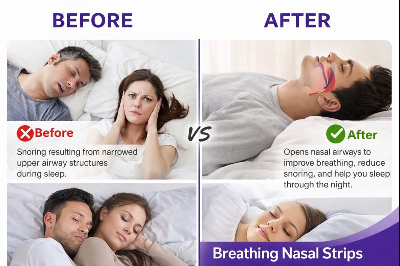 4 Pack NASAL STRIPS Breathe Nose Better Reduce Snoring Right Sleep