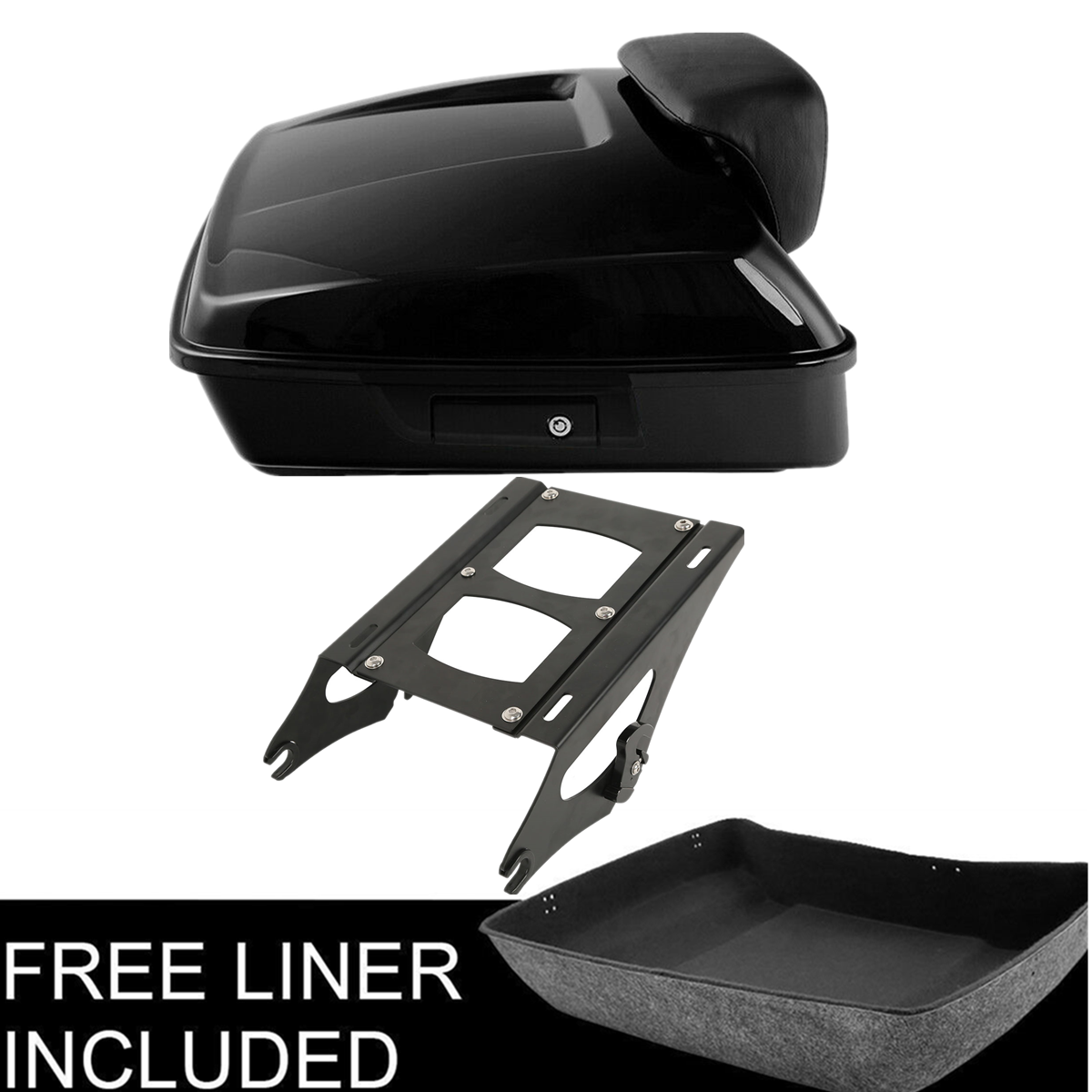 Chopped Pack Trunk Backrest Rack Fit For Harley Tour Pak Touring Glide 2014-2023