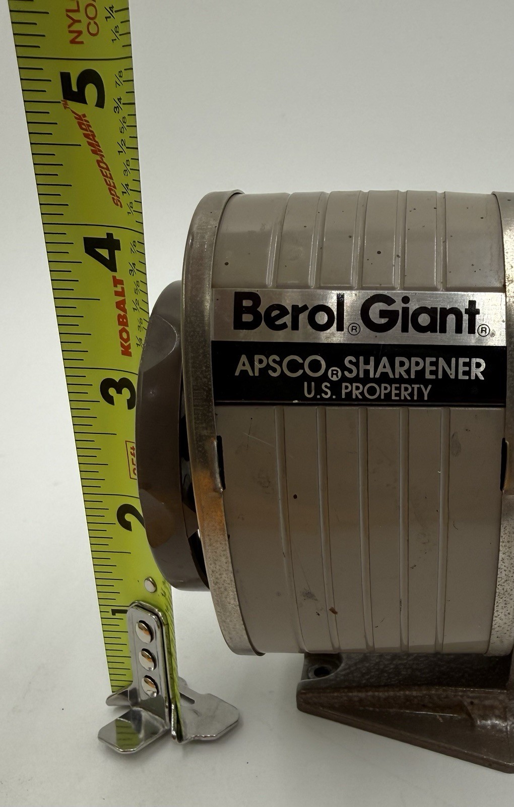 Vtg Berol Giant APSCO 6 Hole Pencil Sharpener Wall Mount Mid-Century USA