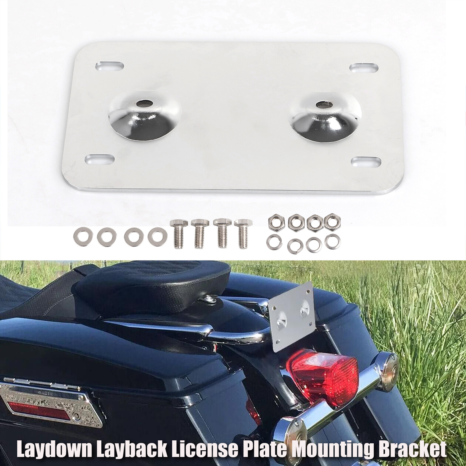 For Harley Touring 99-08 FLHT FLHR FLHX FLTR Laydown Layback License Plate Mount
