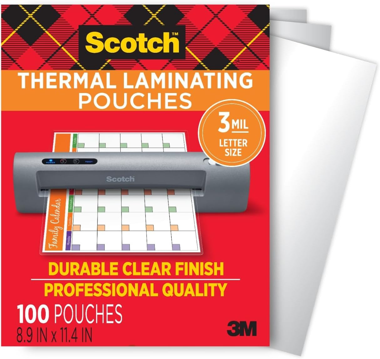 Scotch Thermal Laminating Pouches, Letter Size, 8.9 x 11.4 Inches, 100-Pack
