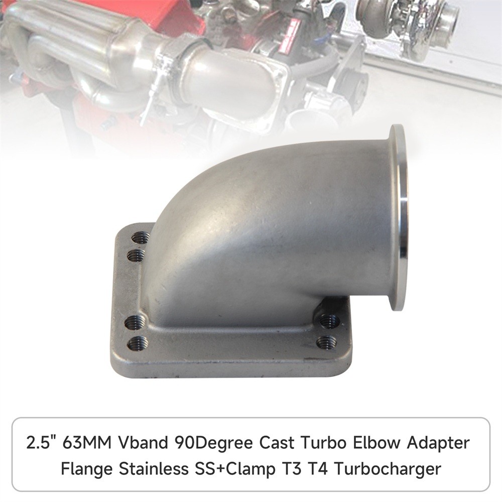 2.5" 63mm Vband 90 Degree Steel Cast Elbow Adapter Flange For T3 T4 Turbo SL