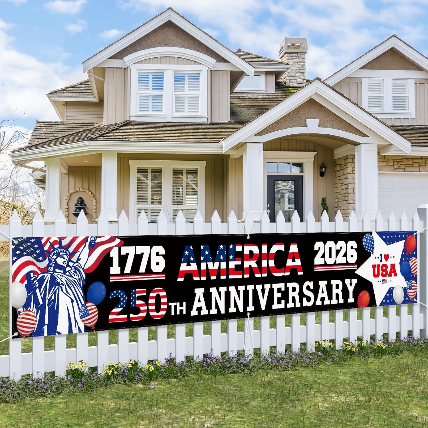 Probsin 250 Anniversary Banner 120" x 20" 1776-2026 America 250th Anniversary Th