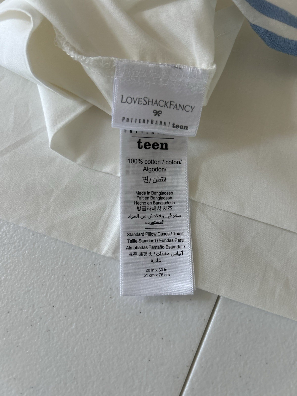 Pottery Barn Teen LoveShackFancy Embroidered Scallop XL TWIN / TWIN Sheet Set