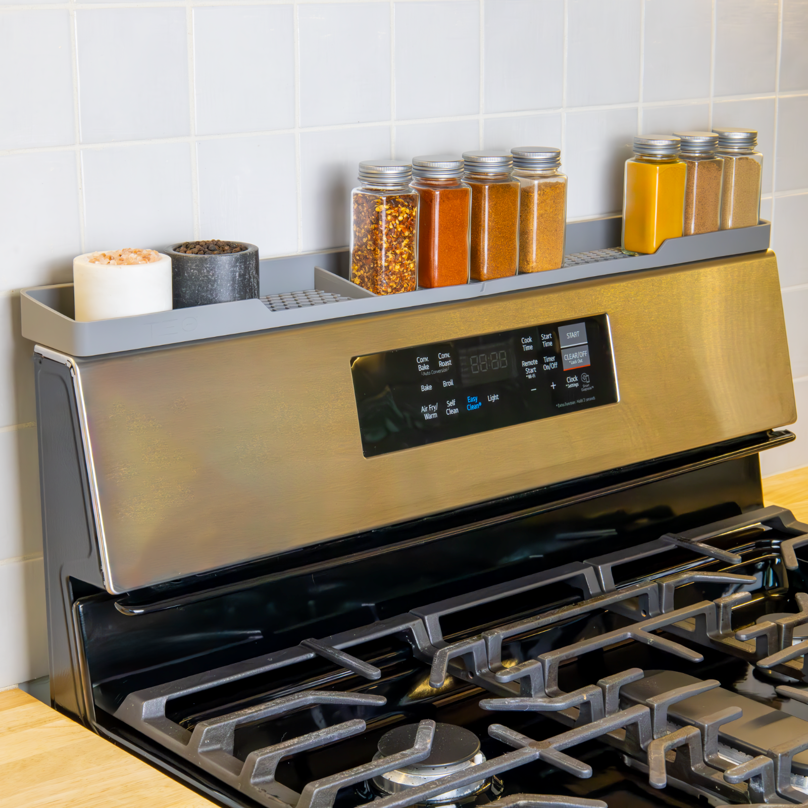 TEO Magnetic Stove Top Shelf - Silicone 30" Over the Stove Spice Rack