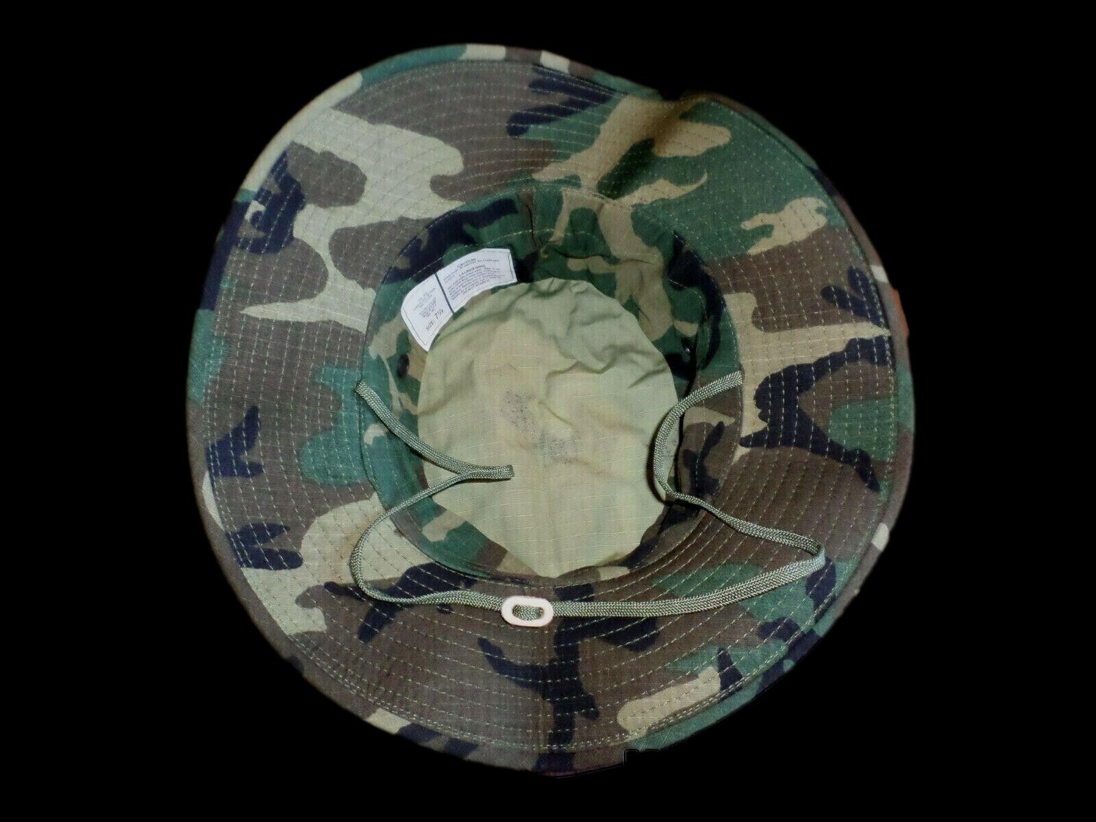 US MILITARY ARMY VIETNAM JUNGLE BOONIE HAT TYPE II ERDL CAMOUFLAGE X-LARGE 7 3/4