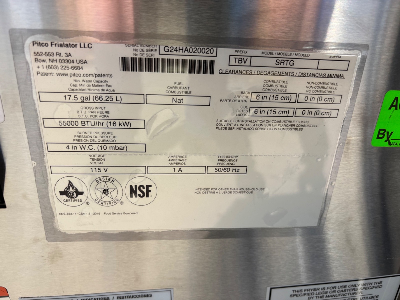 NEW Pitco SRTG14-2-GM Solstice Natural Gas Rethermalizer NEW