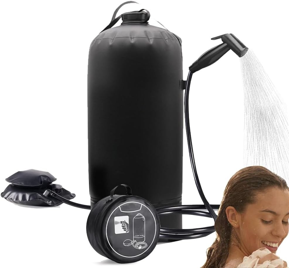Portable Shower for Camping Outdoor, 3 Gallons Camping Shower Bag with Foot Pump