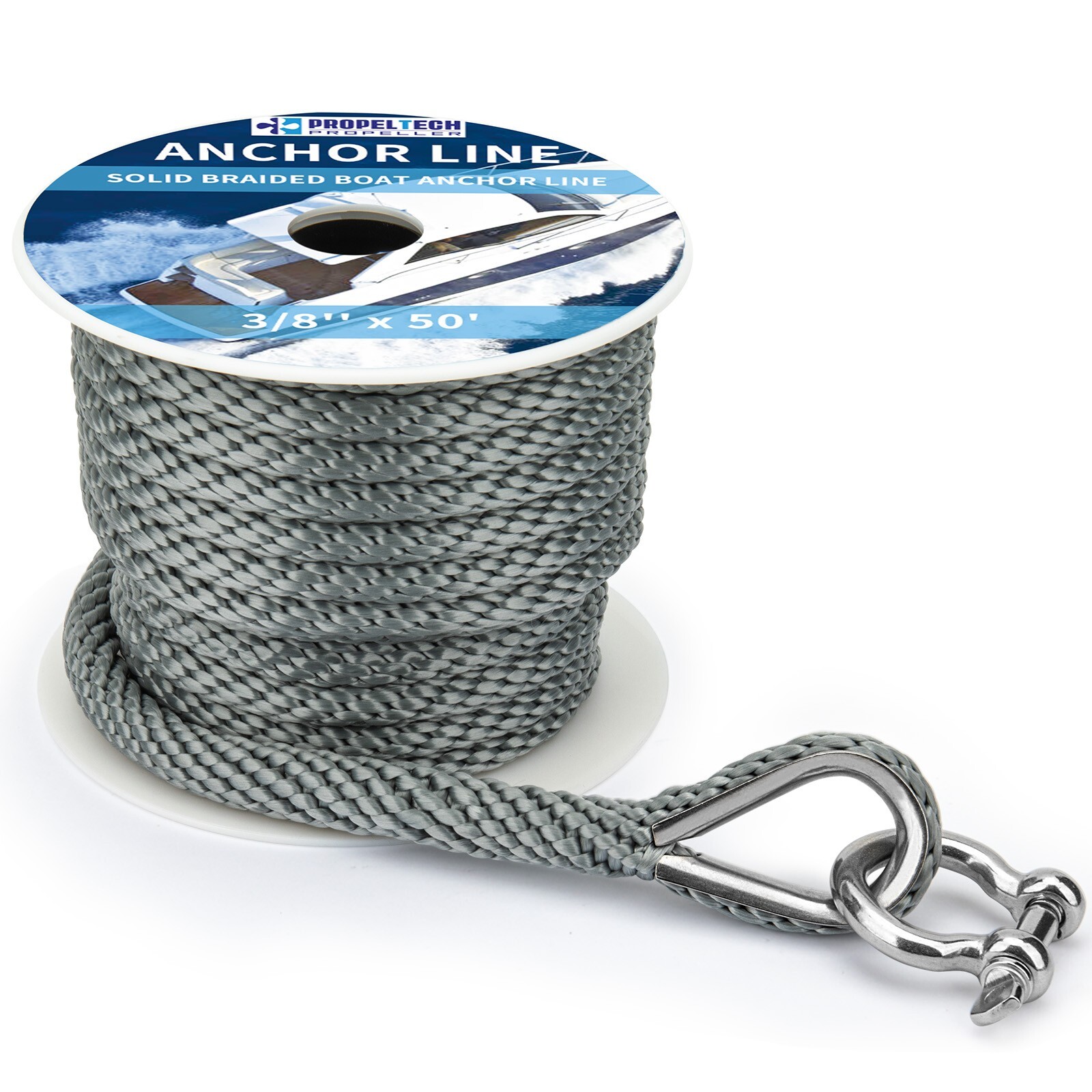 Anchor Rope Braided Anchor Line 3/8Inch 50 FT Premium Solid Braid MFP Boat Rop