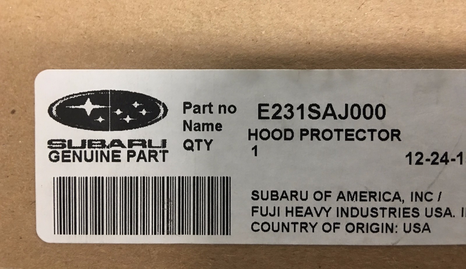 2010-2014 Subaru Outback & Legacy OEM Hood Protector Bug Deflector E231SAJ000