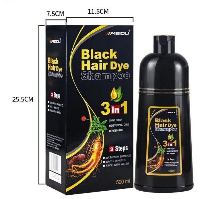 Hair Dye Shampoo 3 in 1 for Women & Men 100% Gray Hair Coverage Champu Con Tinte