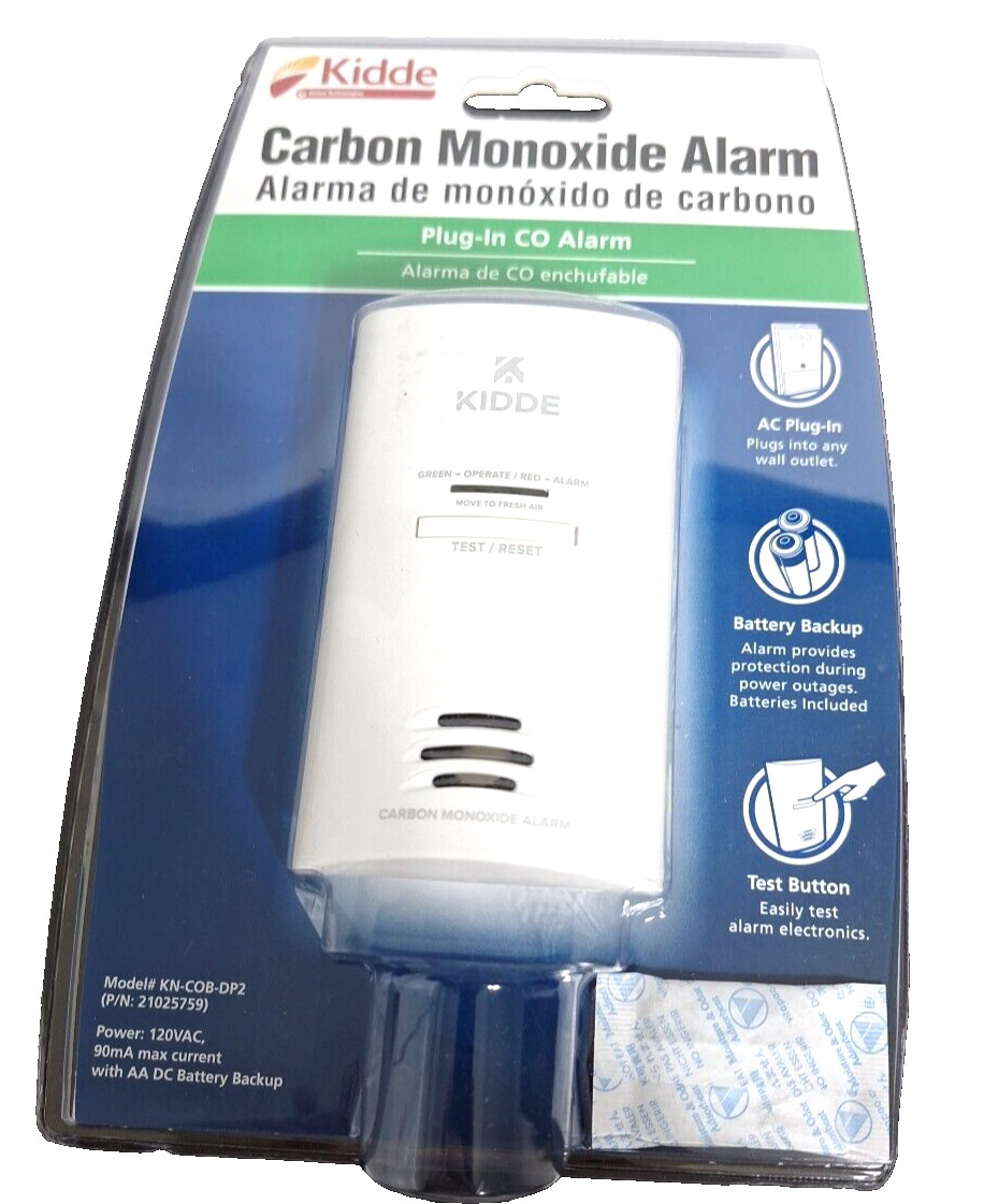 Kidde KN-COB-DP2 Carbon Monoxide Alarm AC Powered Plug In w/ Battery Backup New