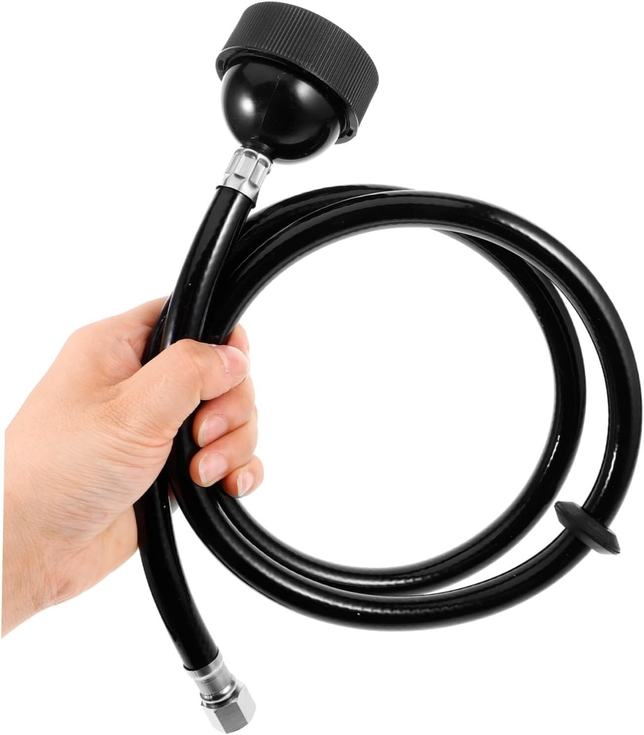 Salon Shampoo Faucet Sprayer Head Black Rubber Hose Beauty Equipment 120cm/47"