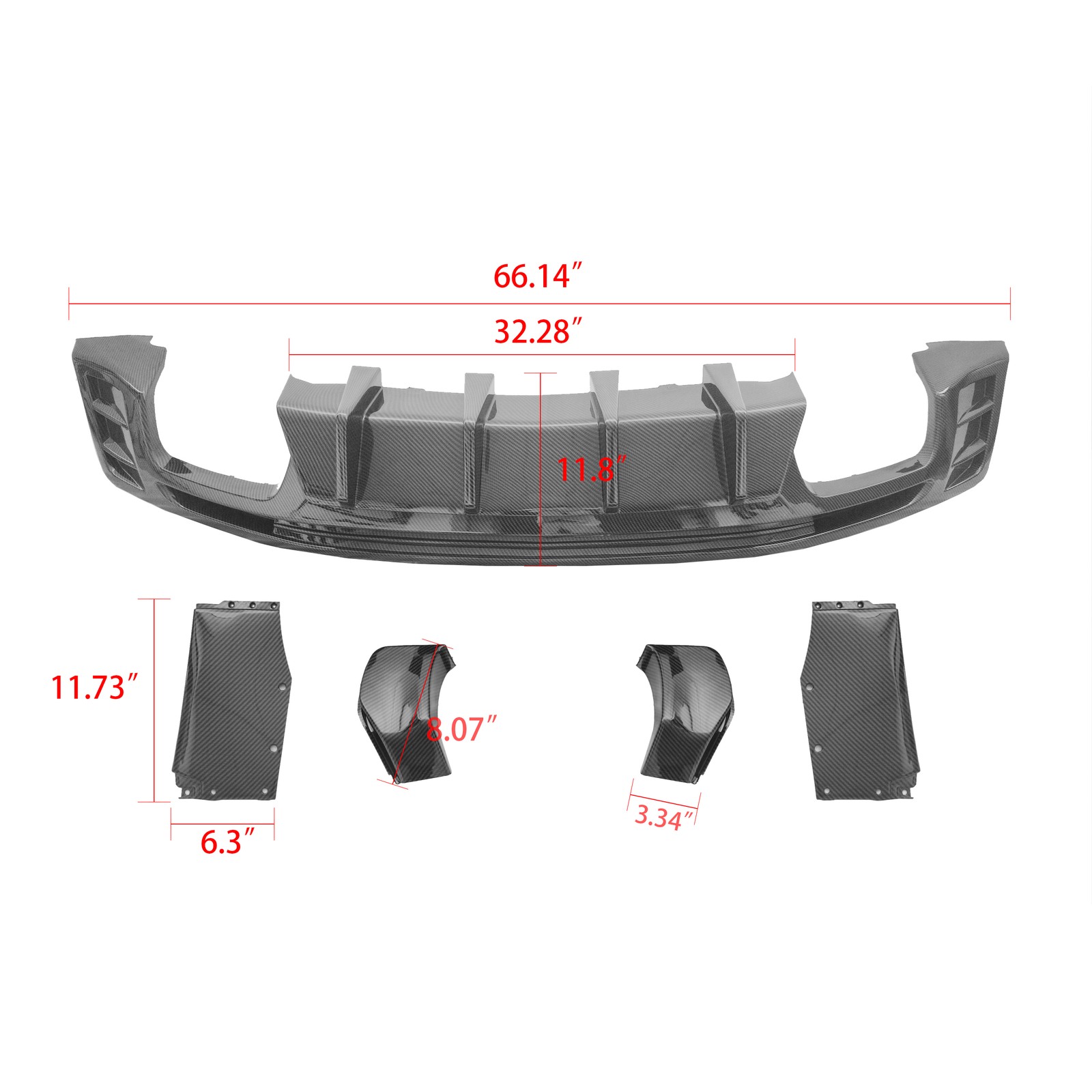 Carbon Fiber Rear Bumper Lip Diffuser Spoiler For Chevy Camaro SS LT LS 2016-24