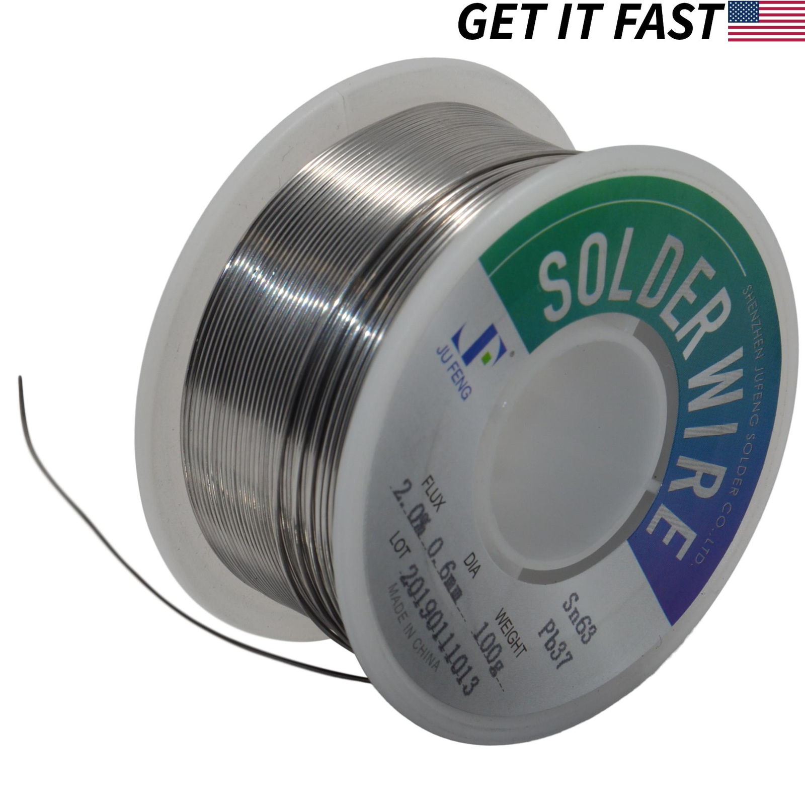 63/37 Rosin Core Solder 0.6mm Diameter Soldering Flux Wire 100g 65ft