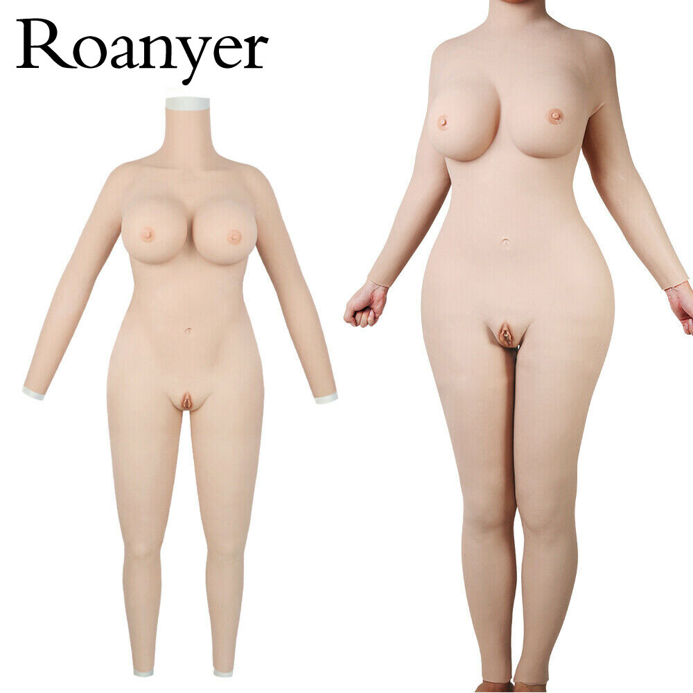 Roanyer Transgender Silicone G Cup Body Suit With Breast Forms Fake Boobs Drag