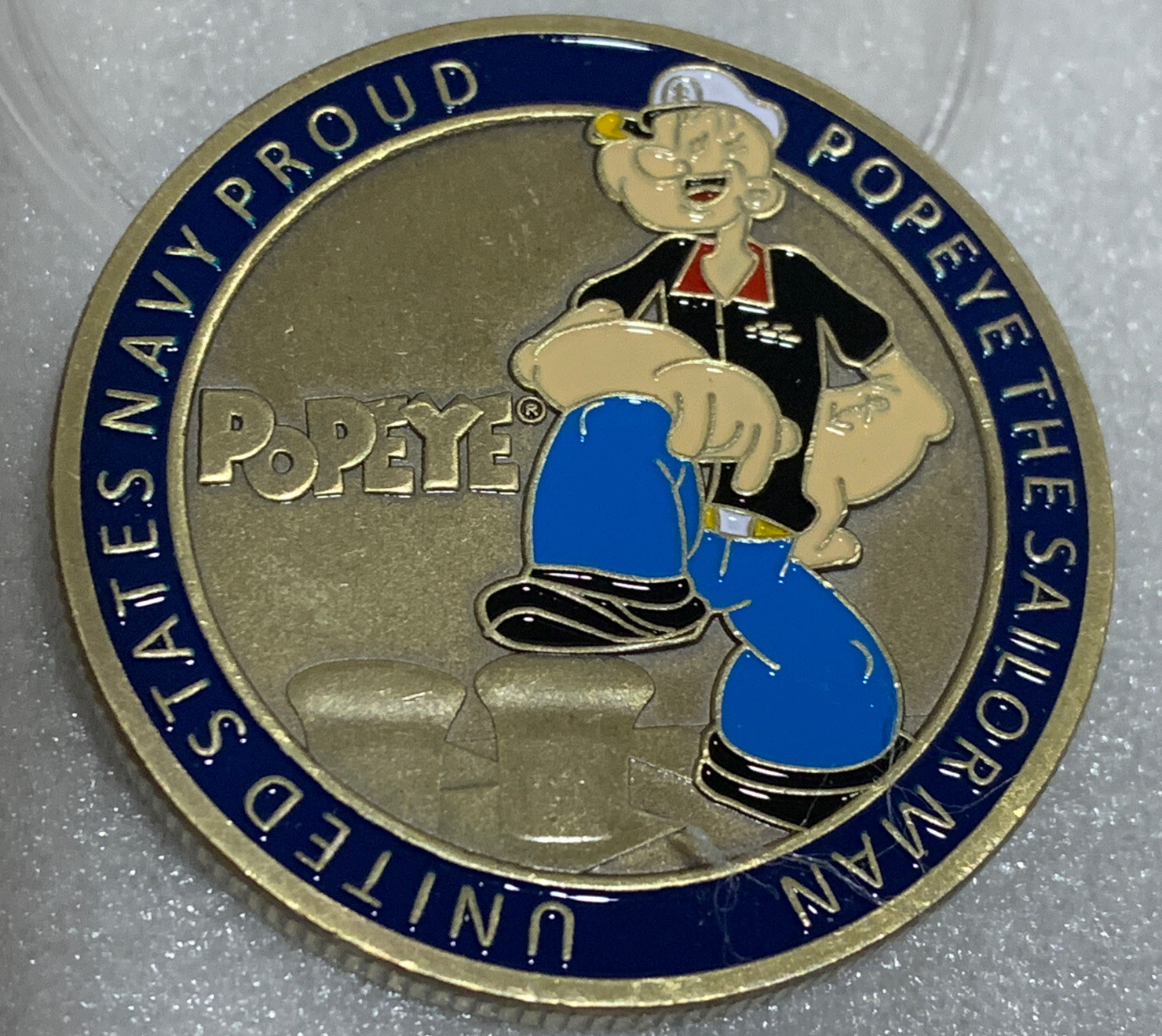 * RARE U.S. NAVY POPEYE THE SAILOR MAN CHALLENGE COIN US Navy Proud !!