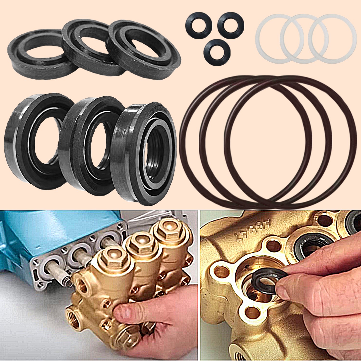 NEW 34262 Seals Rebuild Kit for Cat Pump 66DX 6DX Pressure Washer Pump 6DX35G1I