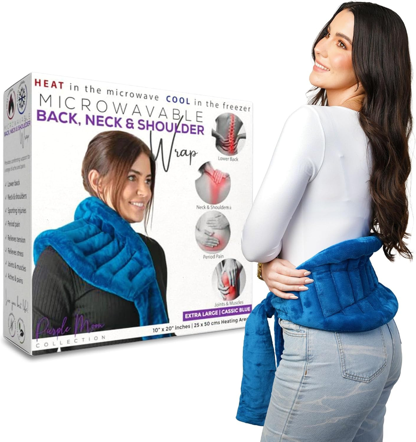 Microwavable Heating Pad for Back Pain Relief – Moist Heat Pack for Neck & Shoul