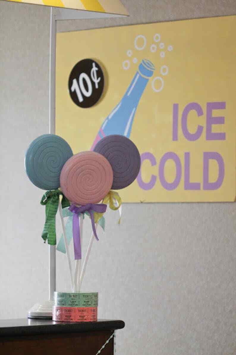 Raffle Tickets Roll Pink Yellow Pastel Admit One Ticket for Carnival Party