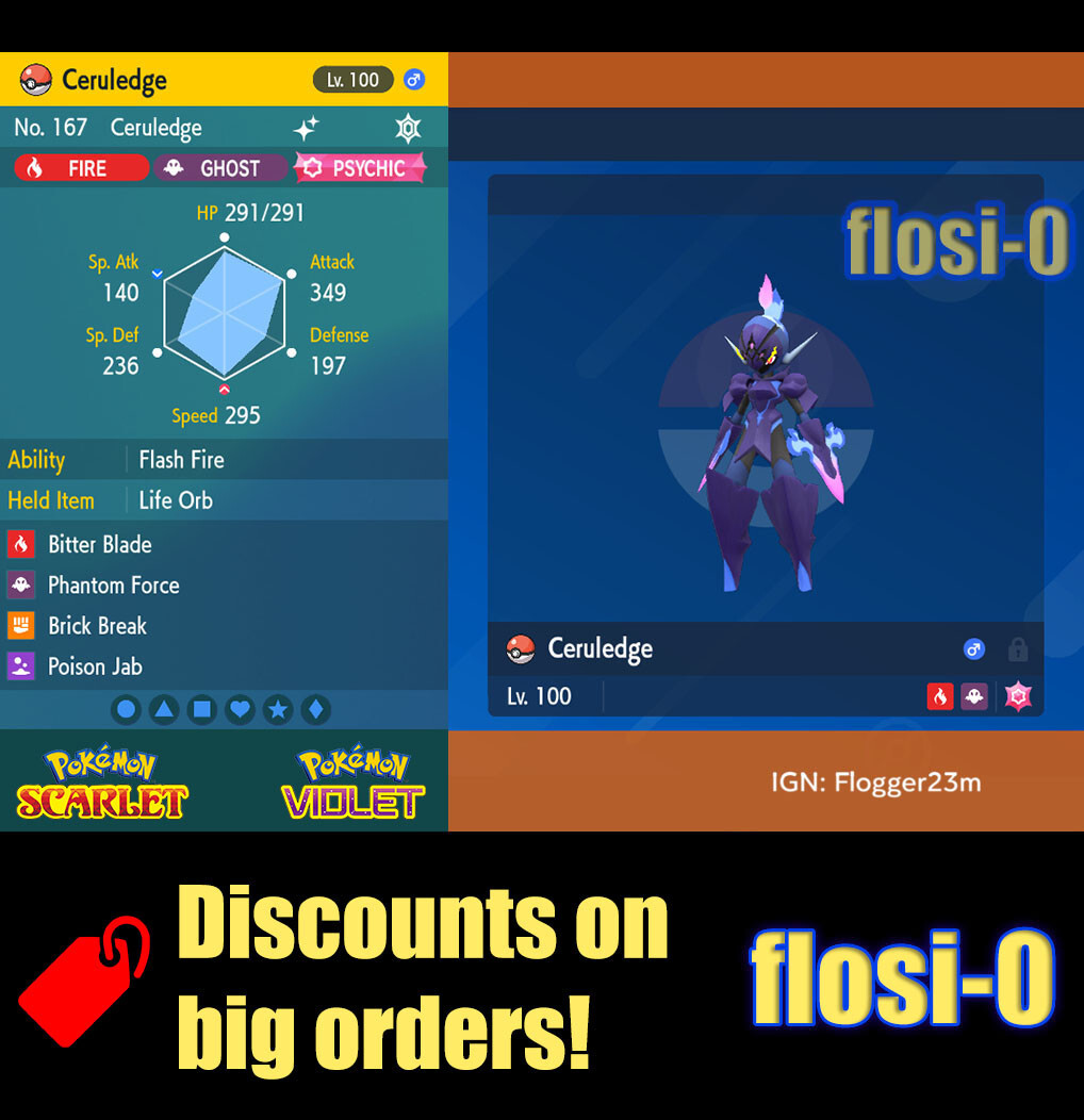 6IV Shiny Ceruledge Pokemon Scarlet and Violet