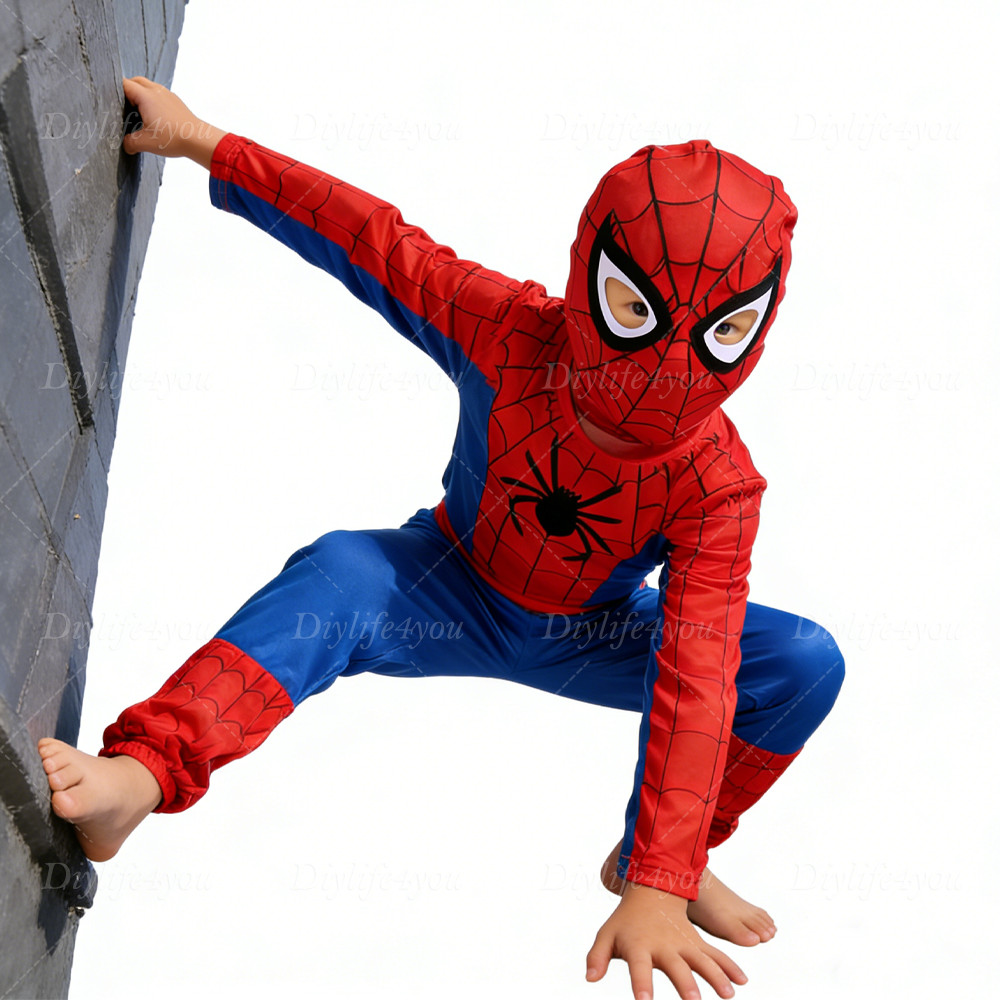 Spider-Man Tobey Maguire Kids Cosplay Costume Jumpsuit 3-7 Years