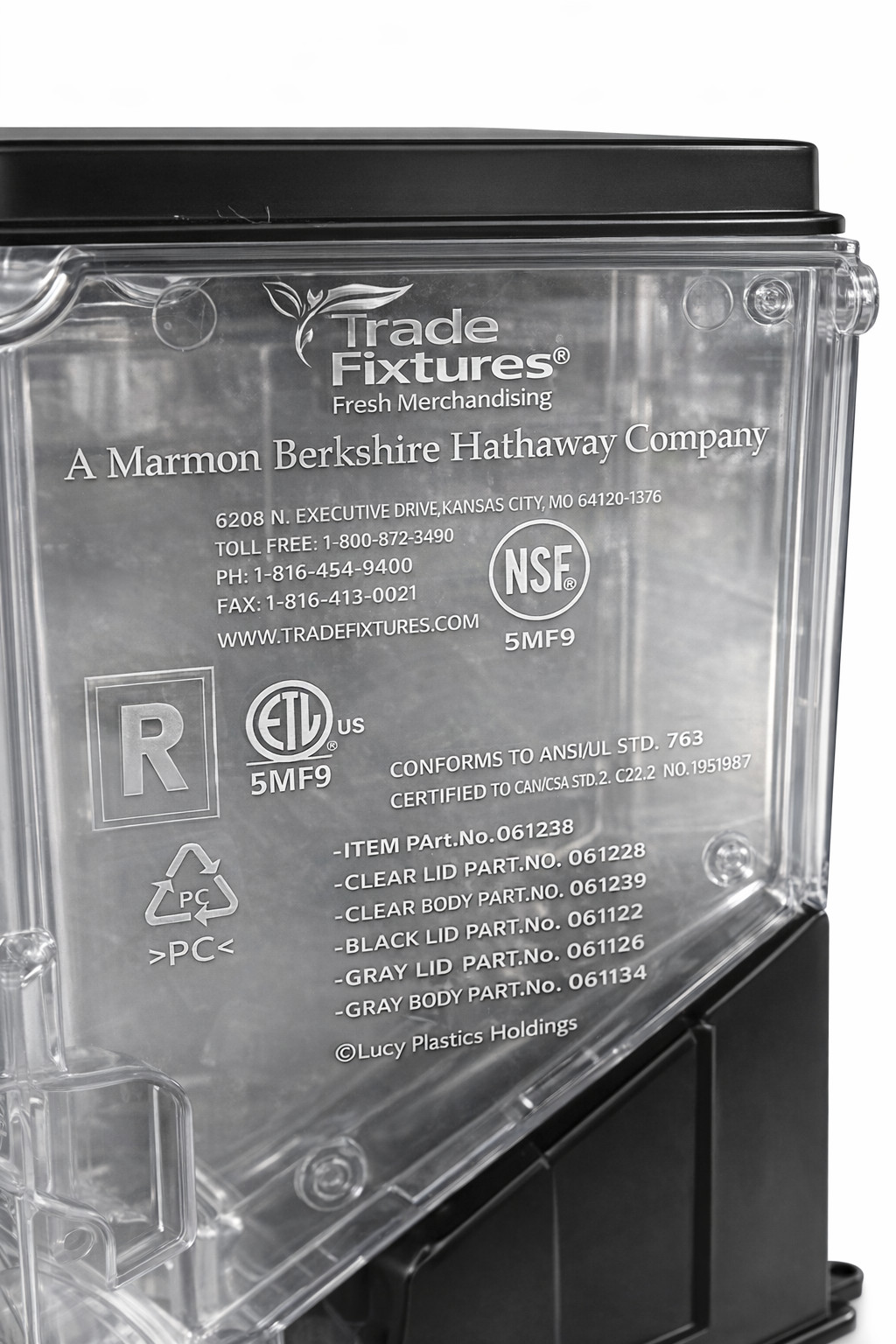 Trade Fixtures Radeus Model 618/624 3.5 Gallon Bulk Gravity Feed Bin Dispenser