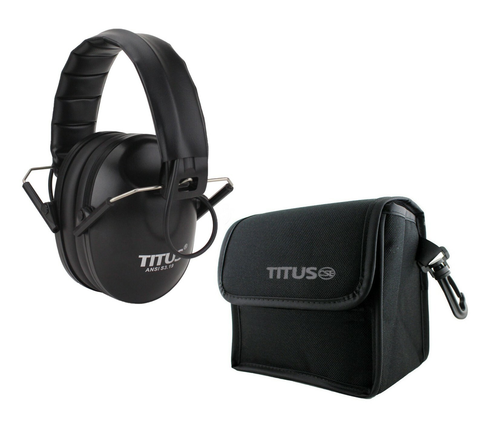 Titus Electronic Folding Earmuffs Noise Canceling Hearing Protection With Case