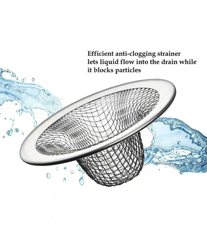 6pcs Stainless Steel Sink Strainer - Mesh Drain & Hair Catcher for Bathroom