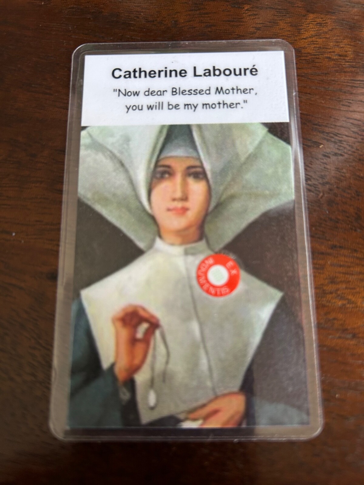 Saint Catherine Laboure  3rd Class Relic Card