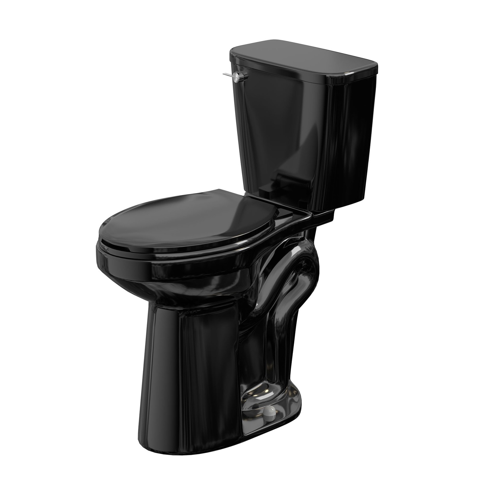 21" Extra Tall Elongated Two Piece Toilet 1.28 GPF for Seniors Tall Person Black