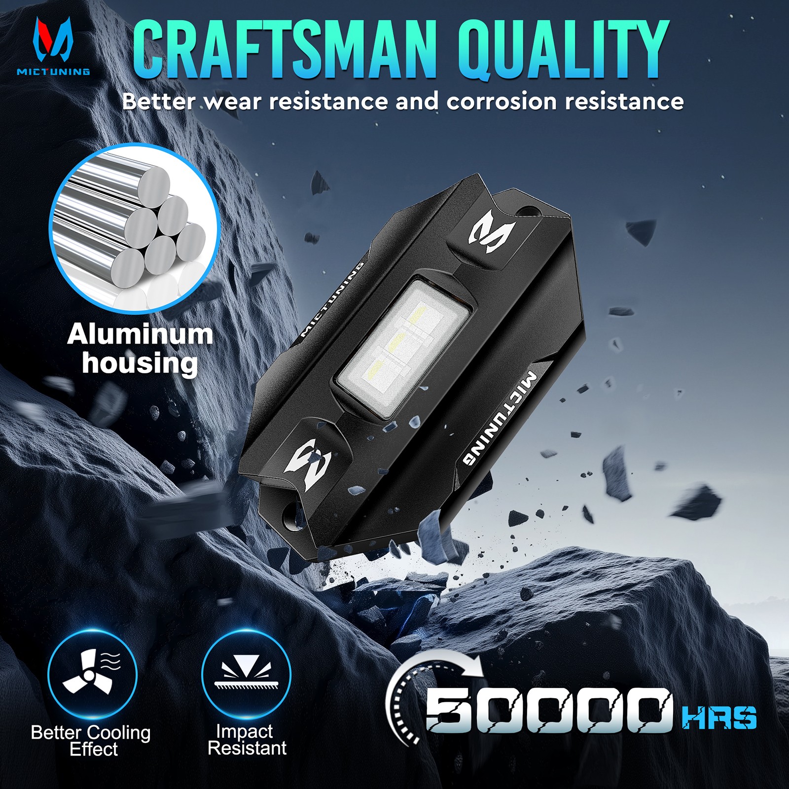 MICTUNING 16 Pods RGBW LED Rock Lights Kits, Underglow Neon Lights for Car Truck