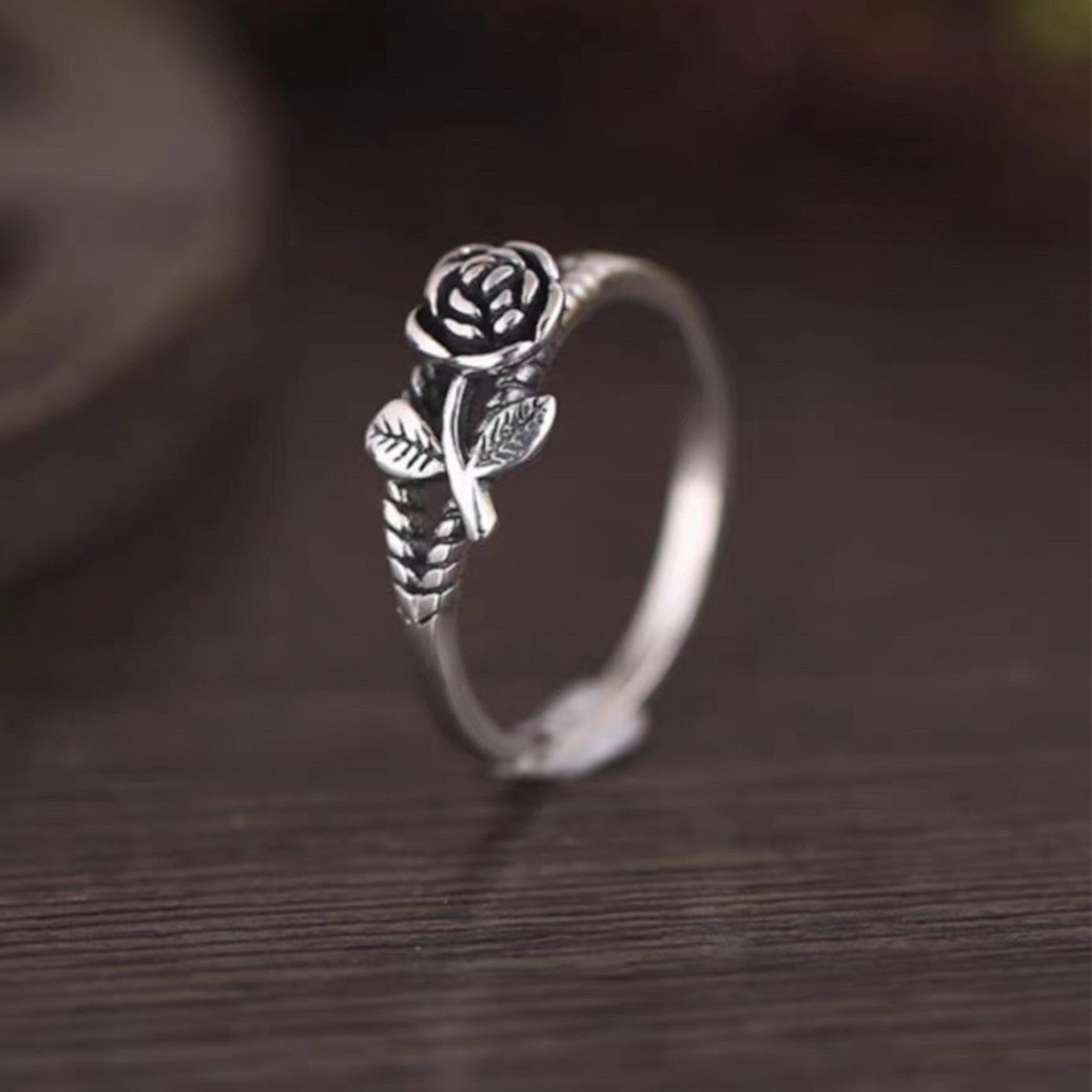 Fashion Rose Flower 925 Silver Jewelry Wedding Ring Women Ring Size 5-11. A86
