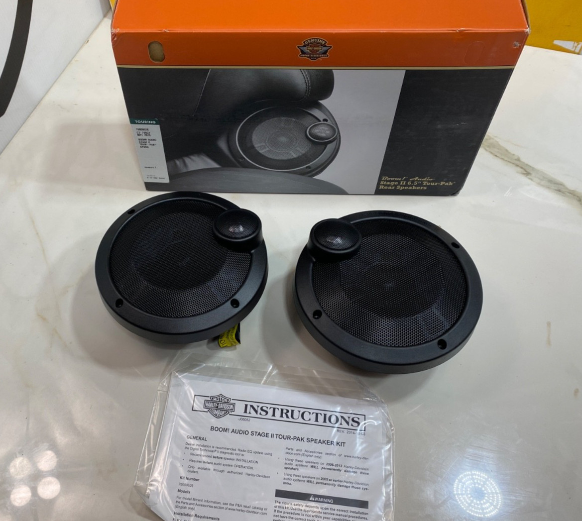 Genuine Boom Audio Stage II Harley CVO King Tour Pak Pack 6.5 Speakers Kit Trunk