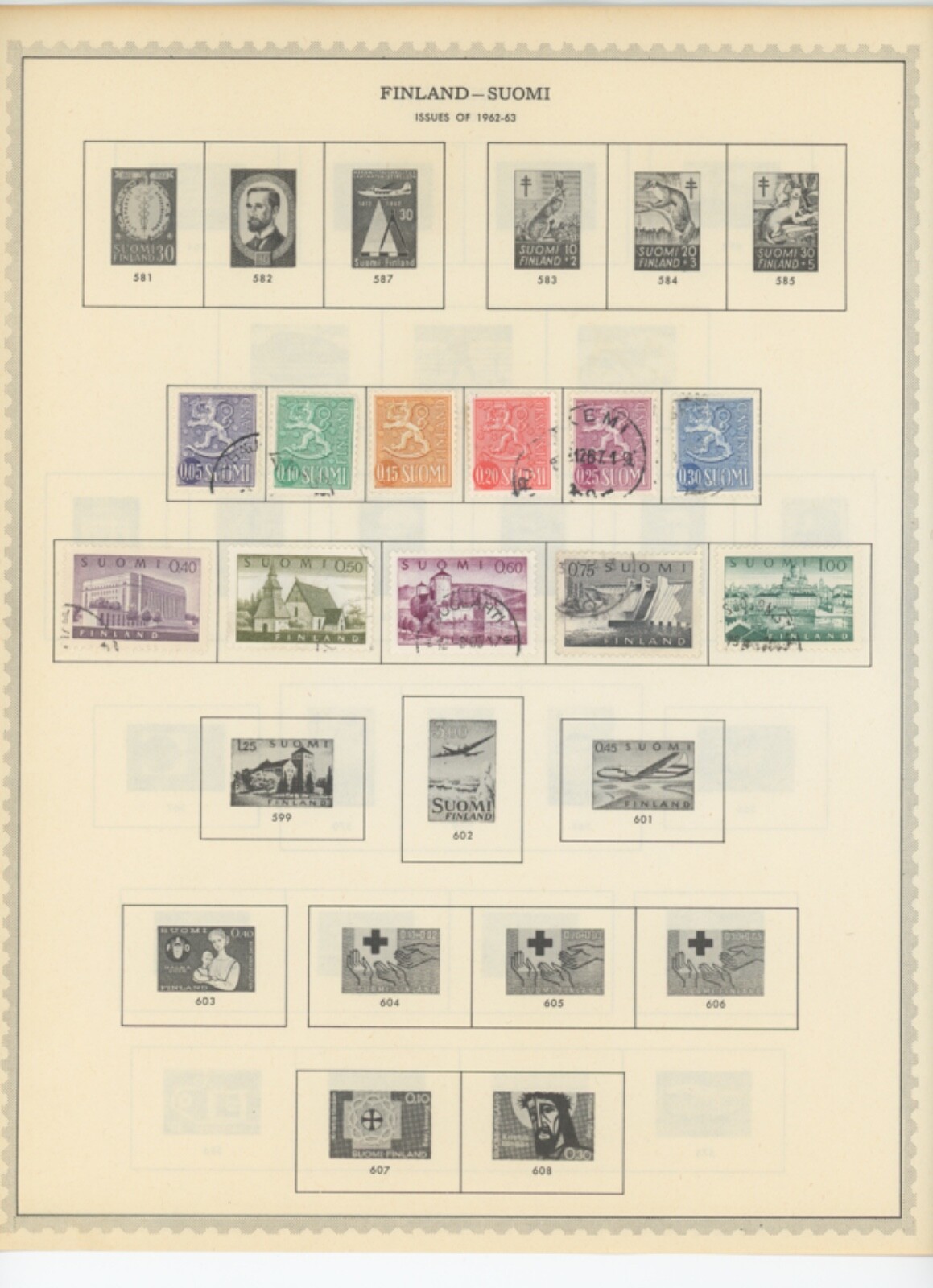 finland stamp collection on minkus pages 110 stamps used (e650