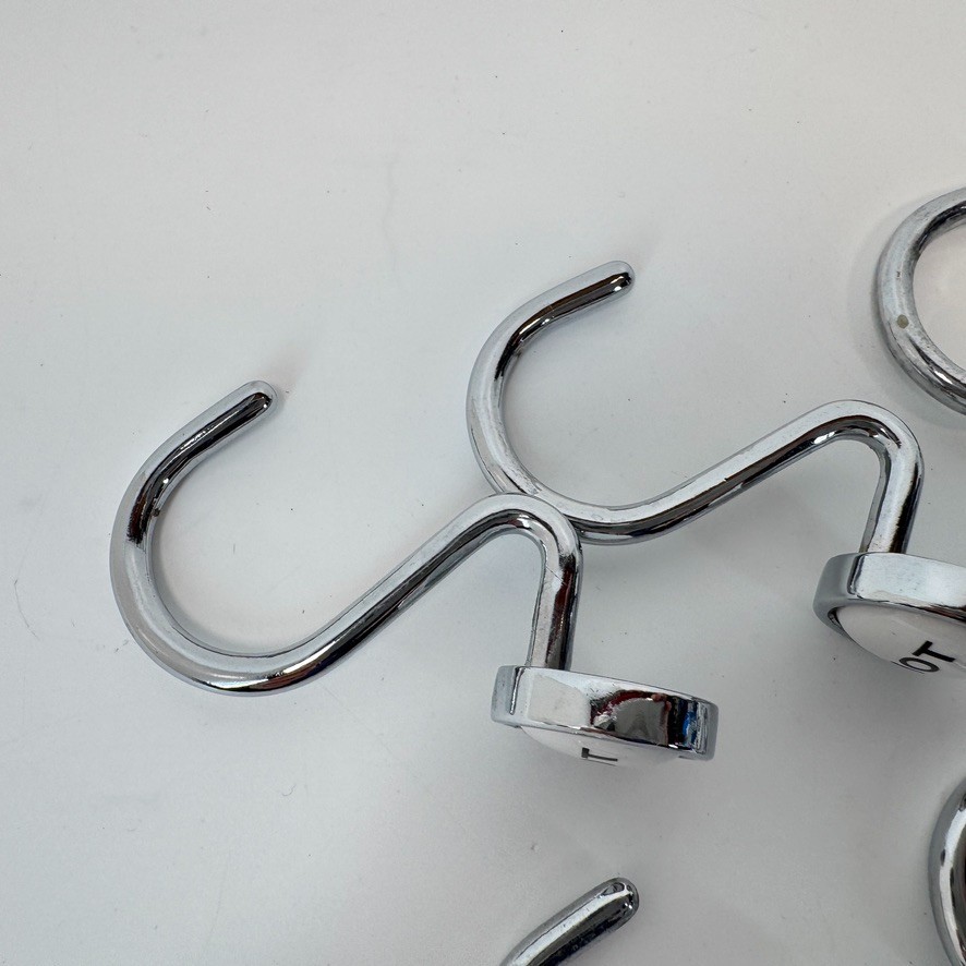 Silver Metallic Decorative Shower Curtain Hooks 12 PCS HOT/COLD Faucet