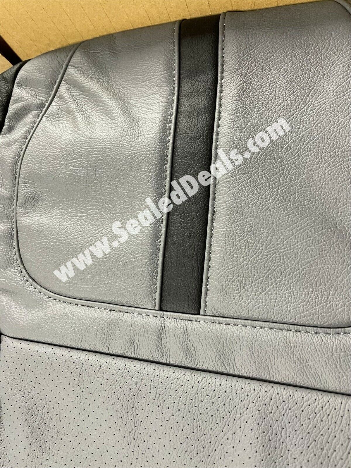 Black & Gray Leather Seat Covers for 2023-25 Ford F250 F350 STX XL XLT Crew Cab