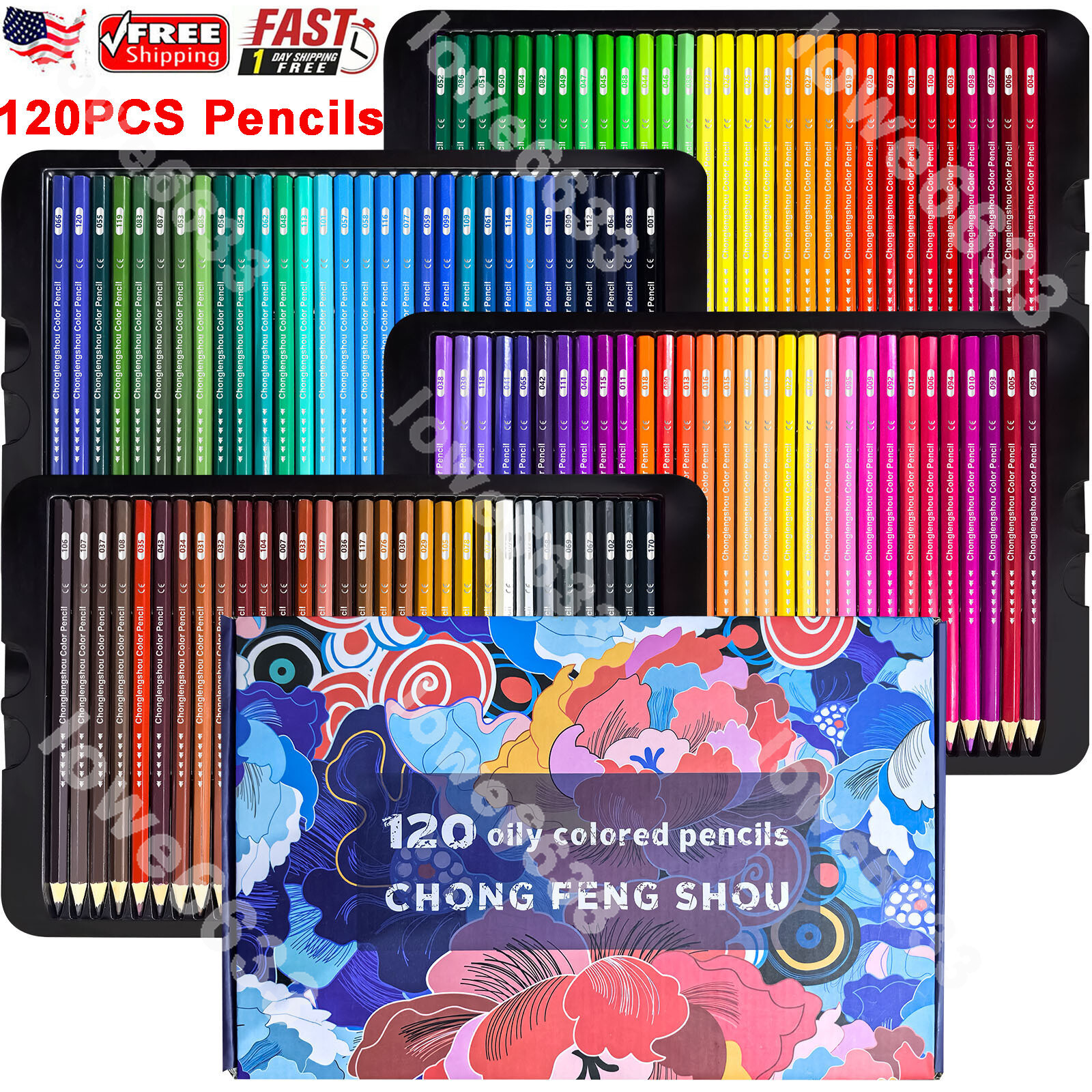 120 Color Premium Art Drawing Pencils for Adults Coloring Books Soft Core NEW