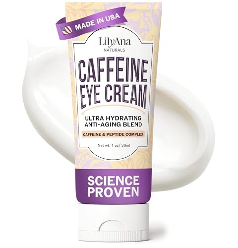 LilyAna Naturals Caffeine Eye Cream: Peptides for Dark Circles, Puffiness, Fine