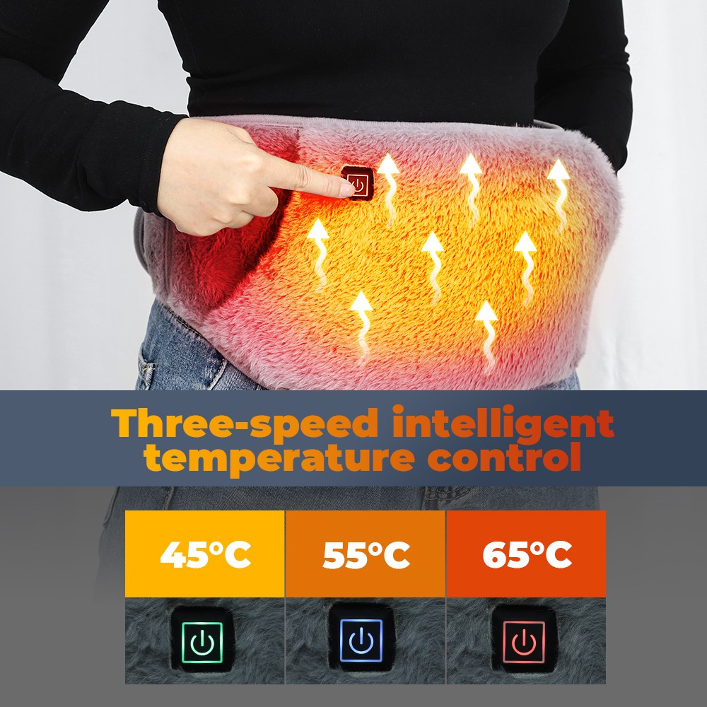 USB Powered Heating Waist Abdomen Belt, Electric Heating Pad with Hand Pockets
