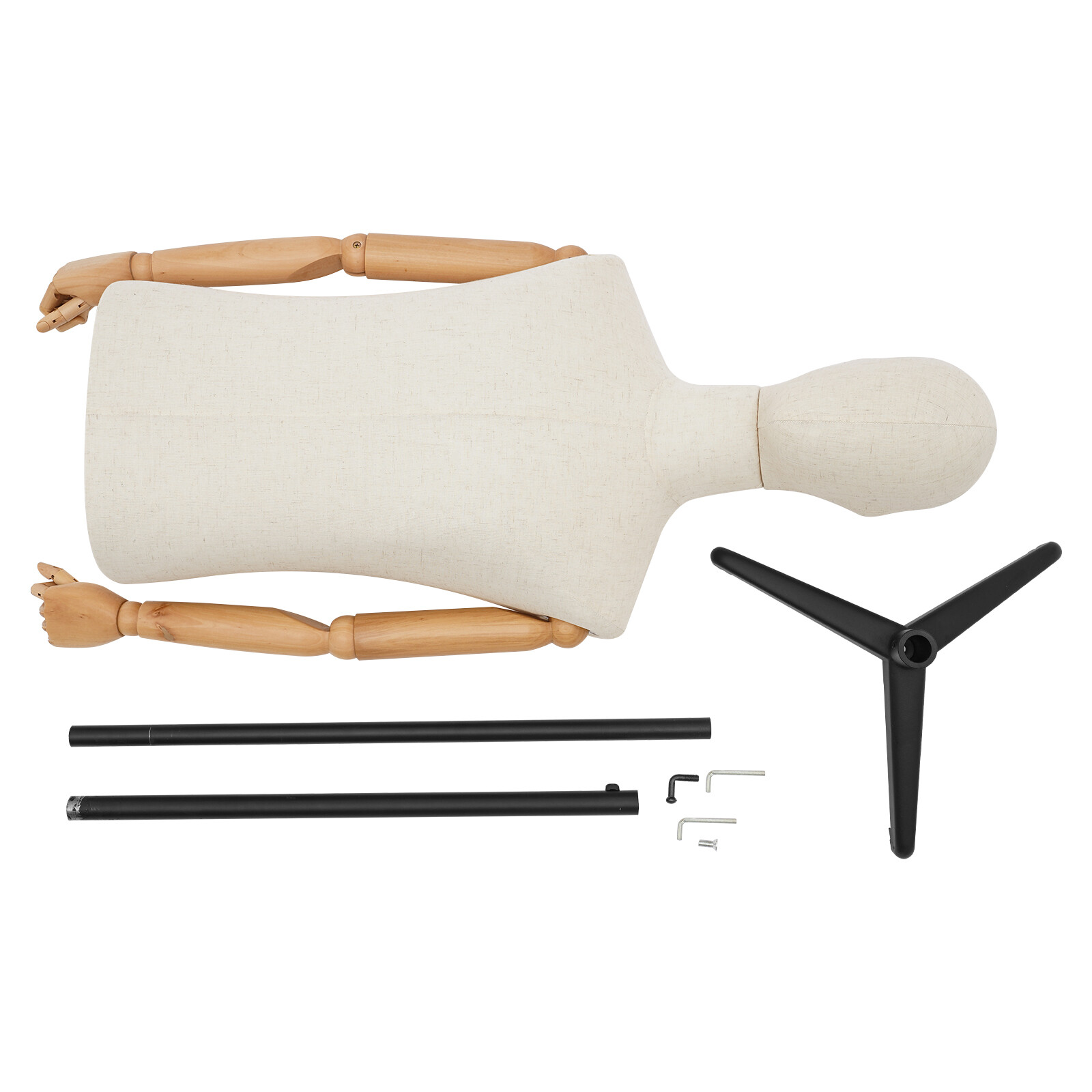 Adult Male Torso Mannequin Dress Form with tripod Base Adjustable Height