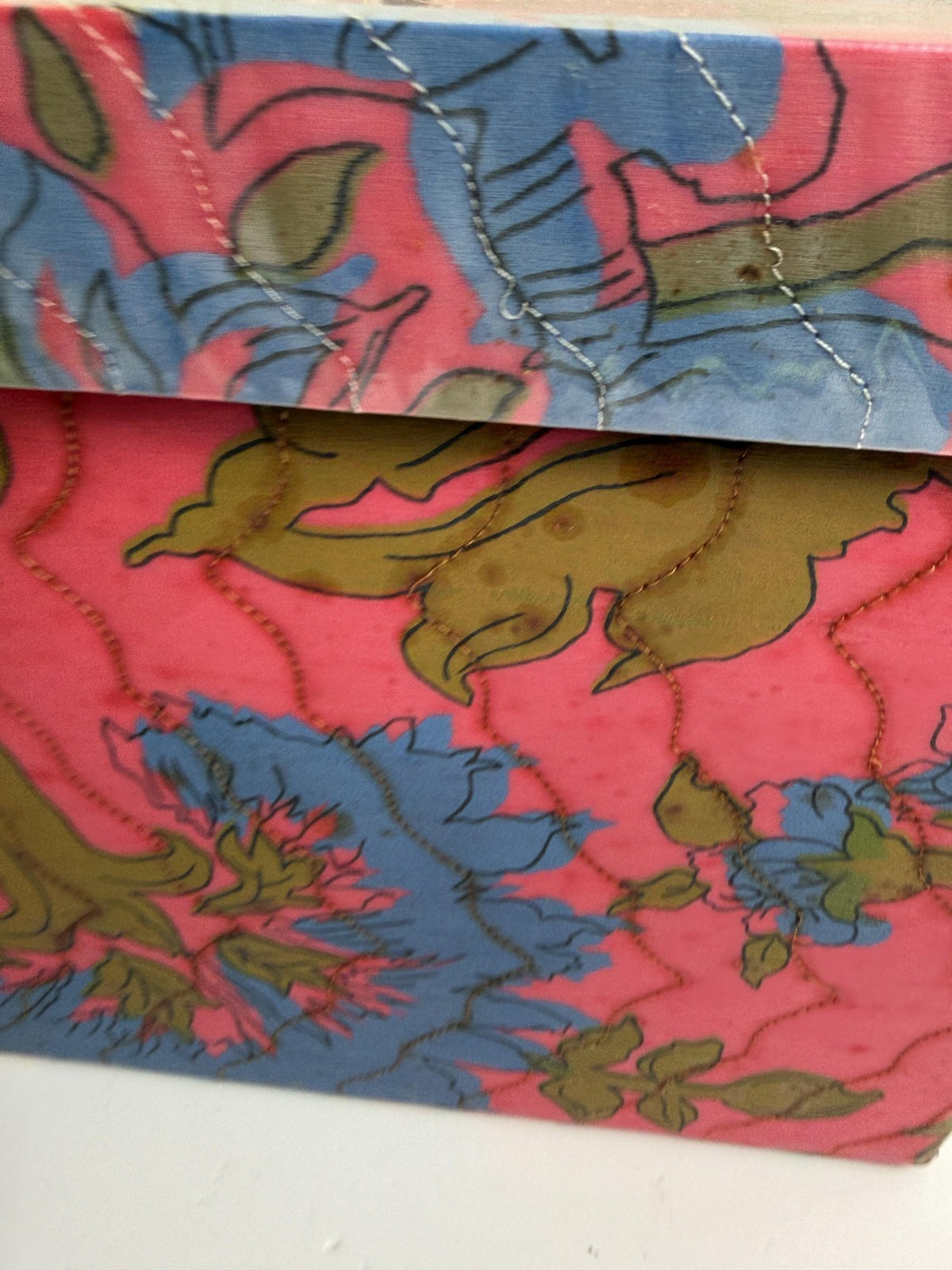 Vintage Sewing Box Kit Pink Floral Portable Sewing Case Box Organizer 60's