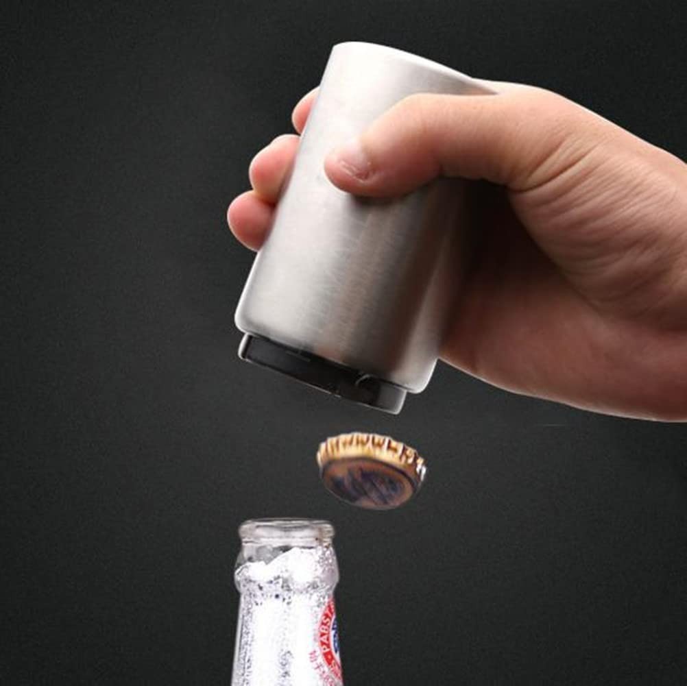 Automatic Beer Soda Bottle Opener, Stainless Steel Magnetic Bottle Cap Remover