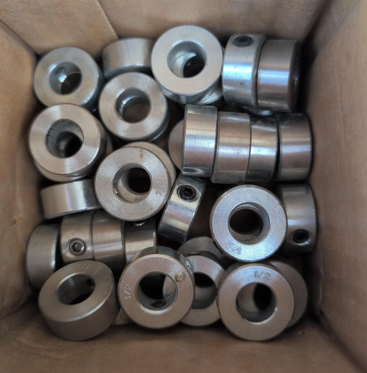 A Lot of 40- 1/2-inch Shaft Collars, Set Screw, New in Open Box