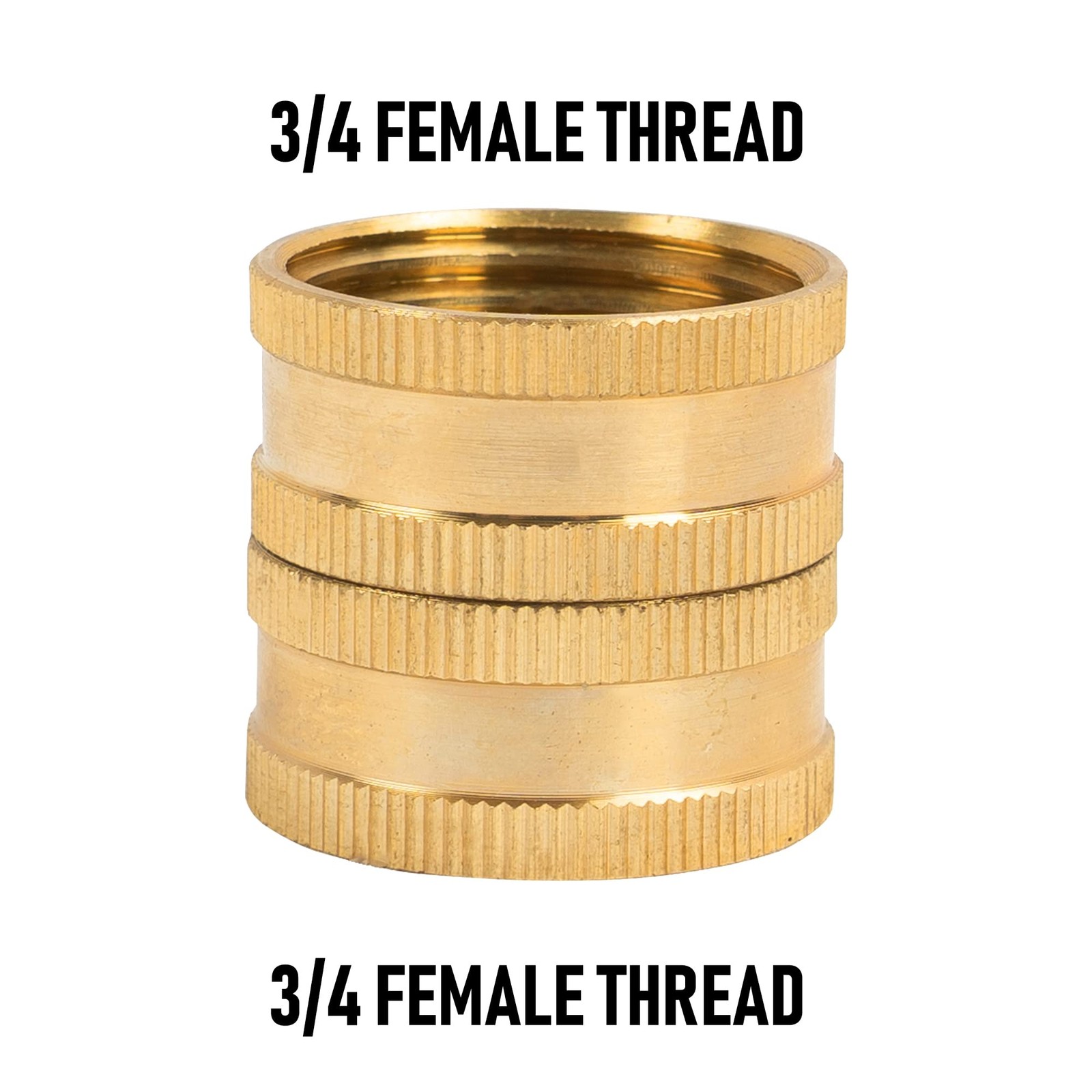 Hourleey Garden Hose Adapter, 3/4 Inch Solid 2 Pack Female to Female, Gold