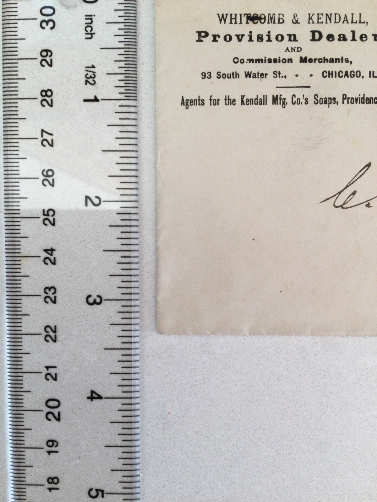 1870s Whitcomb & Kendall Chicago Sycamore Illinois Ad Postal Cover Scott #182 1c